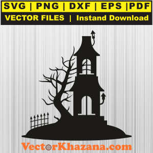 Haunted House Tree Svg