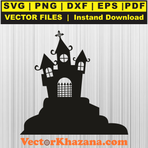 Haunted Spooky Black House Svg Png