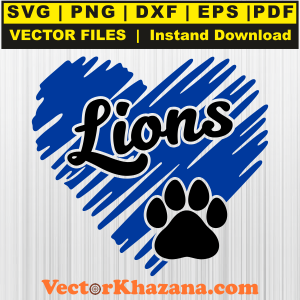 Lions Paw Heart Svg