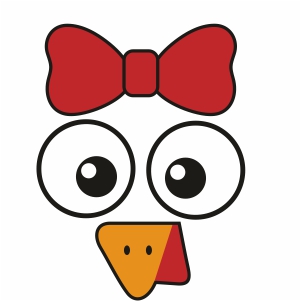 Turkey Face With Bow Svg
