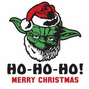Ho Ho Ho Merry Christmas Yoda Vector