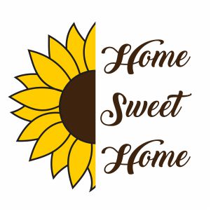 Home Sweet Home Sunflower Vector