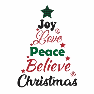 Buy Joy Love Peace Believe Christmas Svg Png online in UK