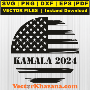 Kamala 2024 Drip Flag Circle Svg