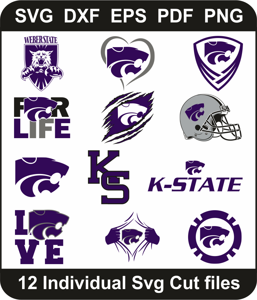 Kansas State Wildcats Svg Bundle | Kansas State PNG Pack