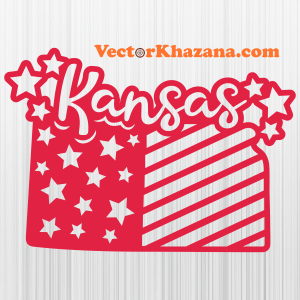 Kansas American Flag Svg