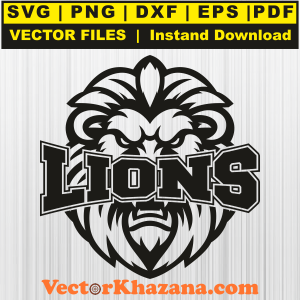 Lions Angry Face With Letter Svg