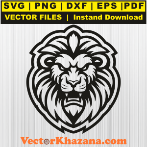 Lions Angry Face Svg