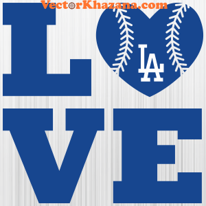 Los Angeles Dodgers Heart SVG, Los Angeles Dodgers Baseball