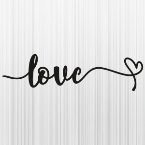 Love with Heart Black Svg