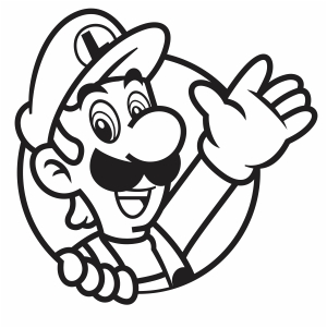 Luigi Waving His Hand Clipart