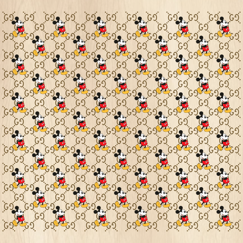 Gucci Pattern With Mickey Mouse SVG