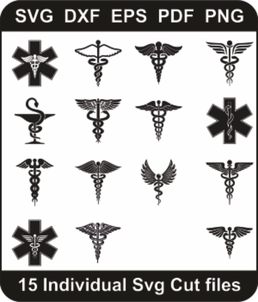 Medical Caduceus Symbol SVG Bundle