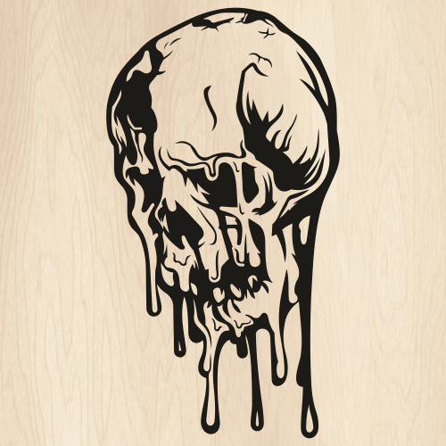 Melting Horror Skull SVG