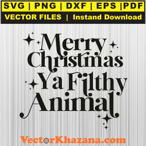 Merry Christmas Ya Filthy Animal Logo Svg