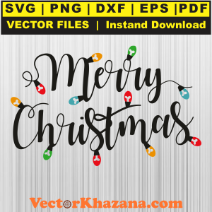 Merry Christmas Light Svg