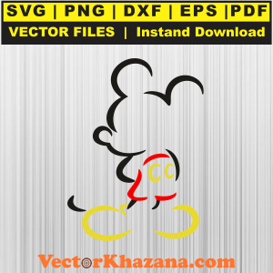 Mickey Mouse Outline Svg