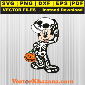 Mickey Skeleton Halloween Svg