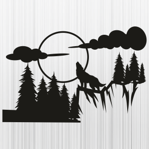 Mountain And Coniferous Forest Svg