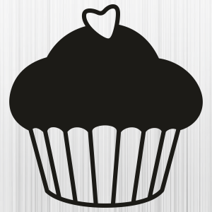 Muffin Heart Cupcake Svg
