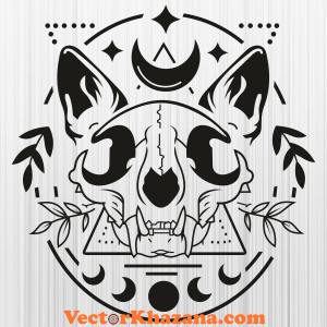 Lunar Cat Skull Svg