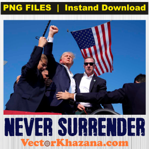 Trump Never Surrender Png