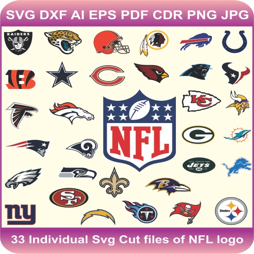 NFL Team Pack Logo Svg Cut Files