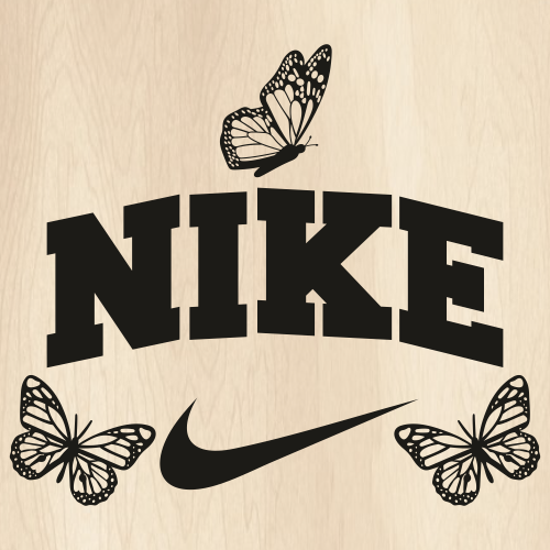 Nike logo with Butterflies SVG, Nike outline butterfly SVG, Nike Butterfly  Svg