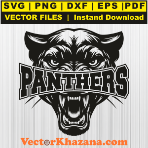 Panthers Head with Letter Svg