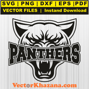 Panthers Angery Face With Letter Svg