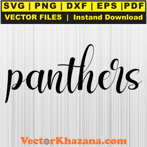 Panthers Mascot Hand Lettered Svg