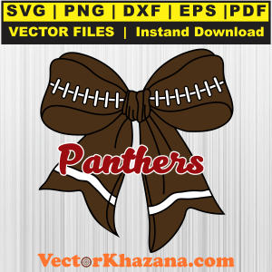 Panthers Football Coquette Bow Svg