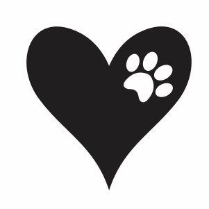 Dog Cat Paw Heart svg file