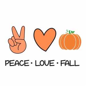 Peace Love Fall Pumpkin Vector