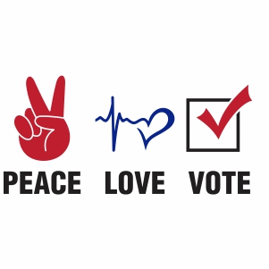 Peace Love Vote Vector