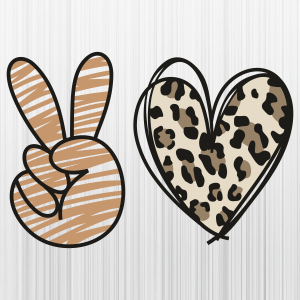 Peace Love Cheetah Svg