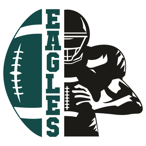 Philadelphia Eagles Distressed Football Half Player SVG, Philadelphia  Eagles NFL Team vector File