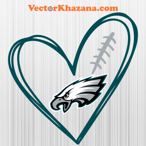 Eagles Heart Football SVG DXF PNG Cricut Silhouette