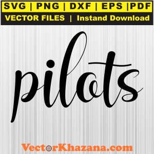 Pilots Mascot Hand Lettered Svg