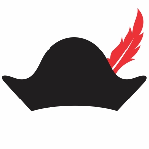 piracy hat with feather svg cut