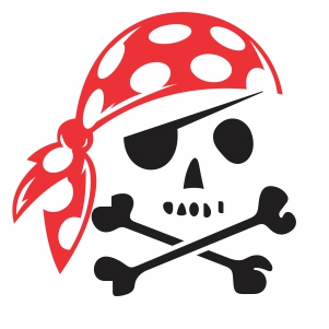 Pirate Skull With Bandana Svg