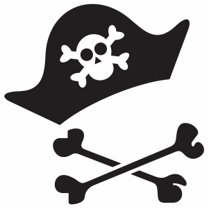 Pirate Hat with Crossbones Svg