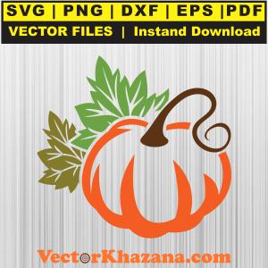 Pumpkin With Leaves Halloween Svg