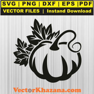 Halloween Pumpkin With Leaves Svg