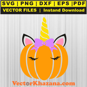 Thanksgiving Pumpkin Unicorn Svg