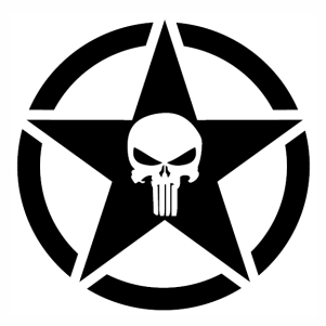 Punisher Skull Star svg cut