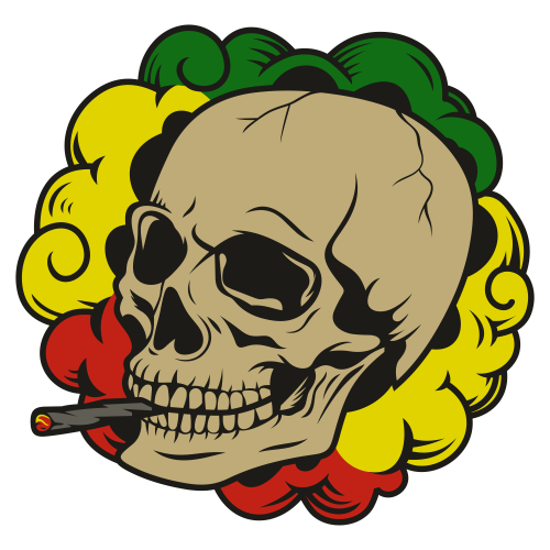 Smoking Skull Svg