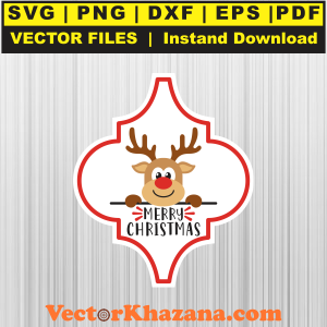 Reindeer Christmas Ornament SVG