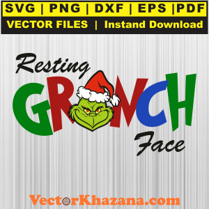 Resting Grinch Face Svg