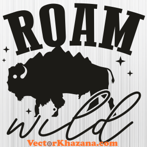 Roam Wild Western Buffalo Svg